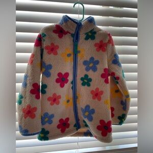 Floral Kids Fleece Jacket/ size little girl 6-7years
